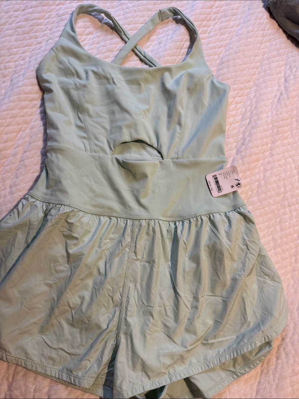 Free people Mint Green Crossback Tennis Dress with Built-in Shorts
